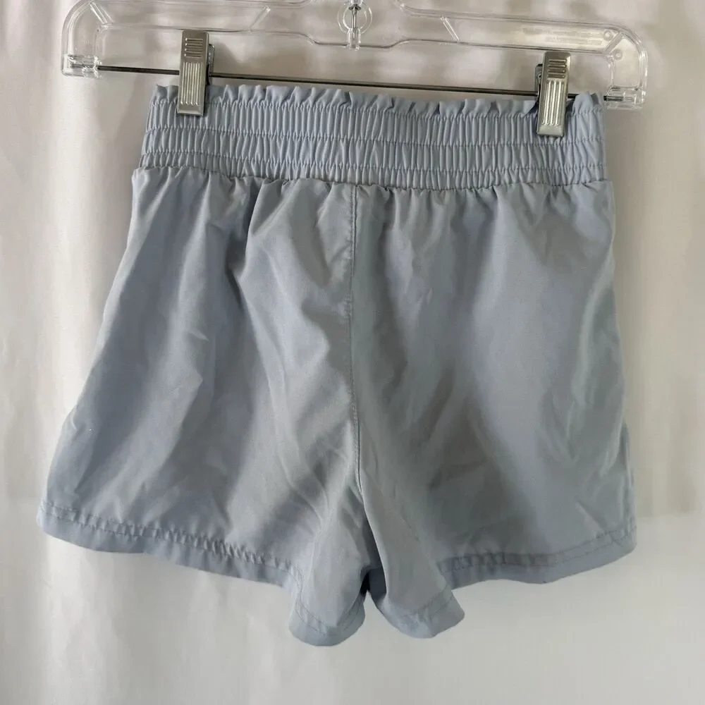 Old Navy Shorts Girls Medium Blue Pull On Elasric Waist Zip Pockets Elastic Wais